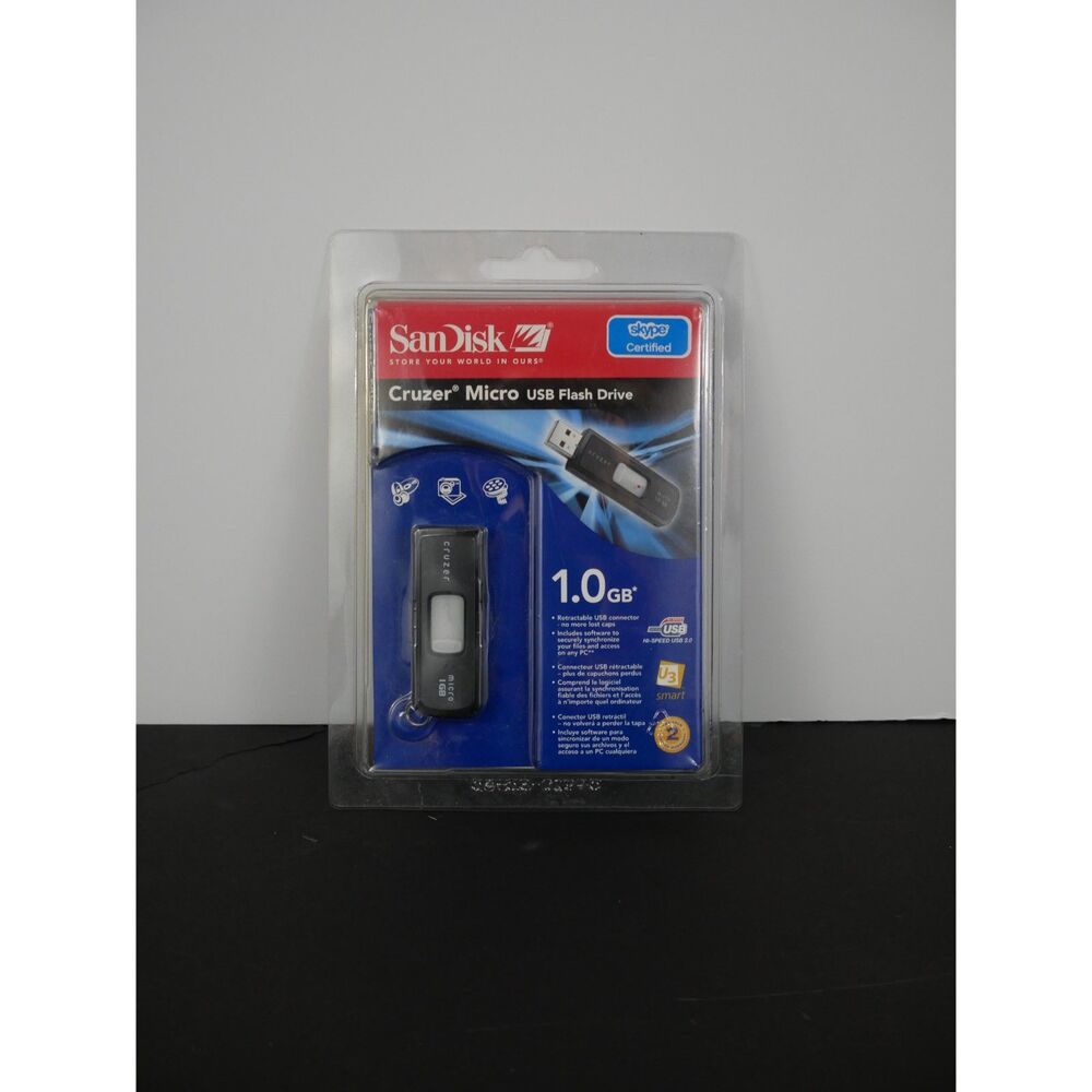 SanDisk Cruzer Micro 1GB USB 2.0 Flash Drive SDCZ6-1024-A10 New Sealed
